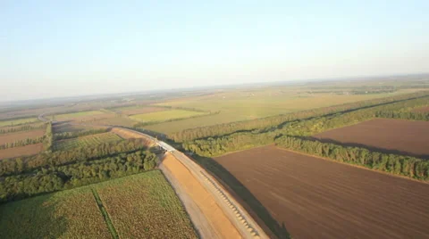 Flying over the field 動画素材 38607836