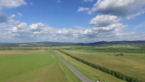 Flying over the field Stock Footage 138132680