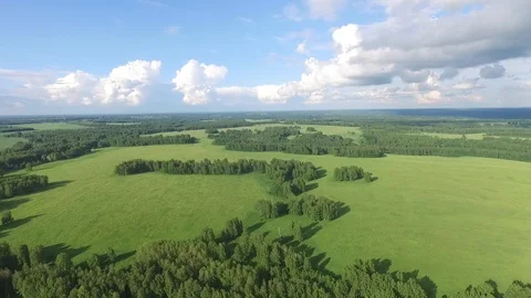 Flying over fields 스톡 동영상 94886896