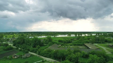 Flying over fields Stock Footage 100662124