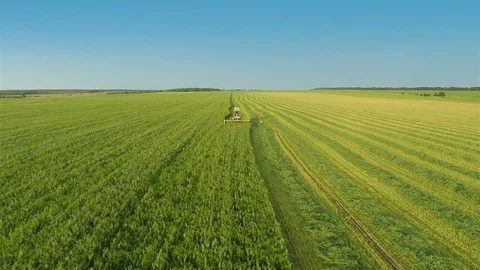 Flying over fields Stock Footage 100662242