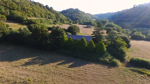 Flying over the fields Stock Footage 136378813