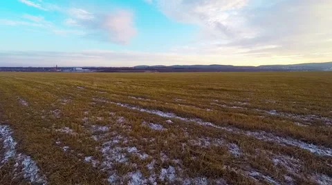Flying Over the Fields to the Horizon Video stock 43562245