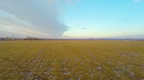 Flying Over the Fields to the Horizon Video stock 43562421