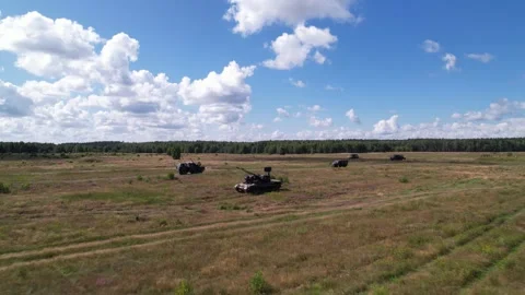 Flying over Flakpanzer Gepard Stock-Footage 250980031
