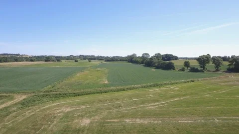 Flying over the flat lakebed of an old, drained lake Stock Footage 100869386
