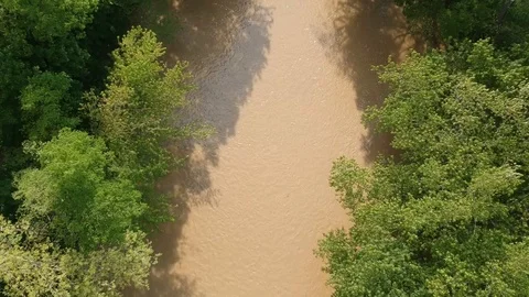 Flying over flooded river Stock-Footage 109072981