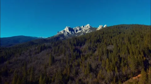 Flying over the forest rocks Video stock 46457786