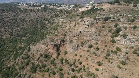 Flying over forest in Upper Galilee, Israel Aerial view of forest in Upper Stock Footage 161418357