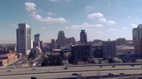 Flying over the freeway Stock Footage 35727845