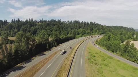 Flying over the freeway.  Stock Footage 39766467