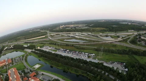 Flying over the Freeway Stock Footage 67480417