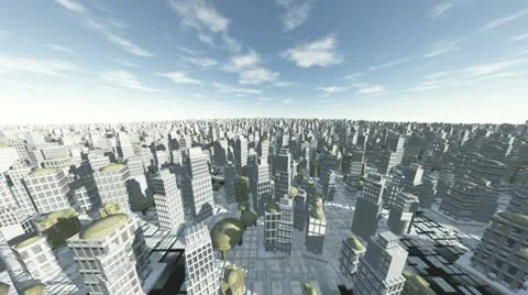 Flying over future city Video stock 11132298
