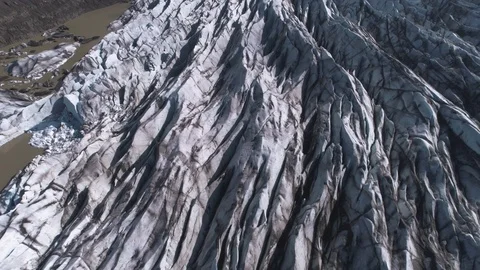 Flying over a glacier closeup Stock Footage 79474224