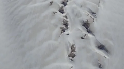 Flying over Glacier to Mont Blanc Stock Footage 65376953