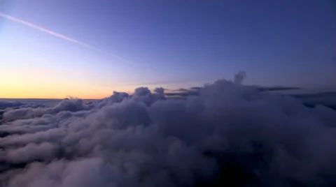 Flying over gray-blue cloud mass Stock Footage 59432121