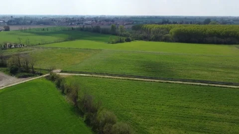 Flying over green fields Stock Footage 284244888