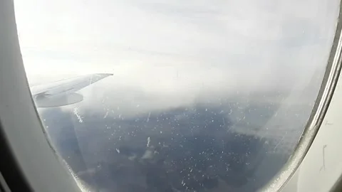 Flying over the ground. flying through the clouds Stock Footage 250278388