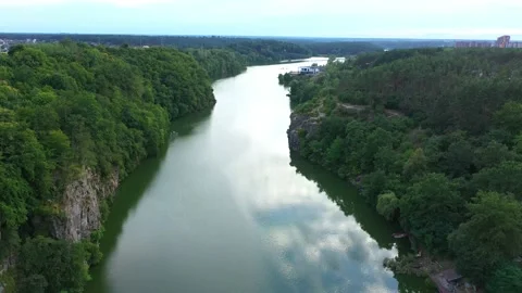 Flying Over the Grouse River Stock Footage 159647893