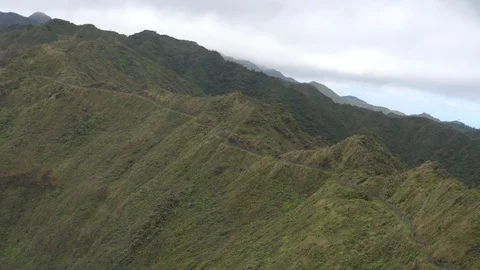 Flying over Hawaiian Mountain Stock Footage 100993050