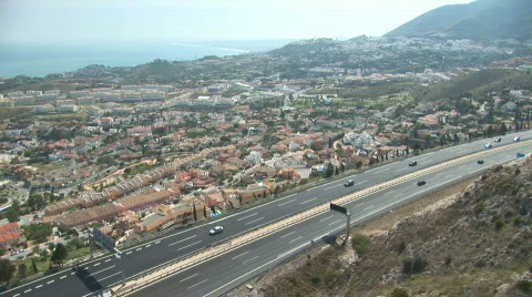 Flying over highway Stock Footage 399591