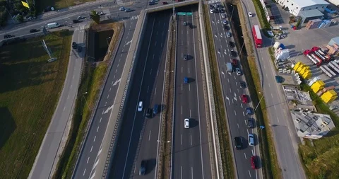 Flying Over Highway Stock-Footage 92364541