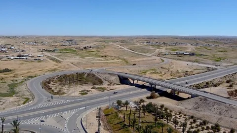 Flying over the highway with overpass Stock Footage 125569145