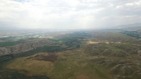 Flying over the hills of Rift Valley, near Jordan River. Israel. DJI-0003-10 Vídeo Stock 123742197