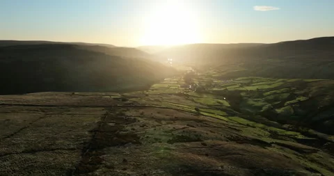 Flying over the hills in Swaledale Stock-Footage 331555998
