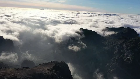Flying over the horizon towards the clouds 1 Video stock 121531431
