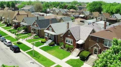 Flying Over Houses Stock Footage 48753836