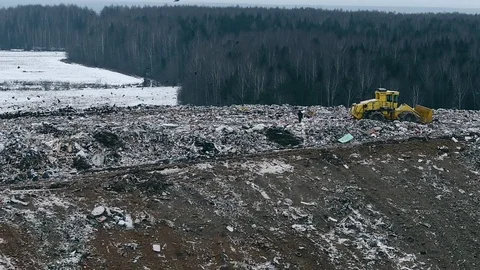 Flying over a huge dump Stock Footage 102774234