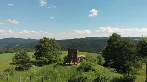 Flying over hunting blind Stock Footage 139377967