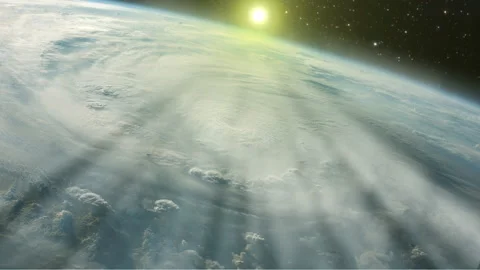 Flying over a Hurricane From Space. Stock Footage 140550174