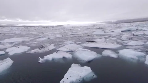 Flying over the ice, looking straight ahead Video stock 40792619