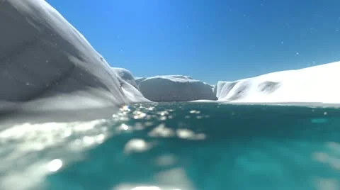 Flying over icebergs Stock Footage 12235226