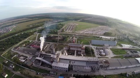 Flying over an industrial enterprise 库存影片 68497976
