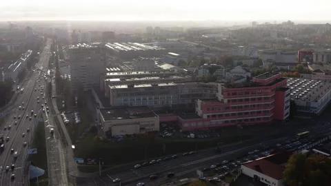 Flying over an industrial landscape Stock Footage 219473741
