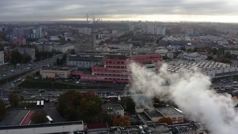 Flying over an industrial landscape Stock Footage 219474526