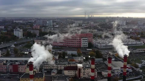 Flying over an industrial landscape Stock Footage 219474529