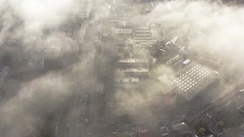 Flying over an industrial landscape Stock Footage 219475153