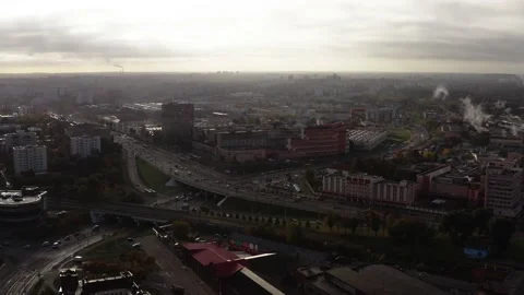Flying over an industrial landscape Stock Footage 219475415