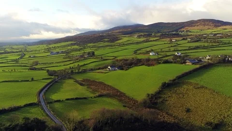 Flying over the Irish Countryside Stock Footage 101416654