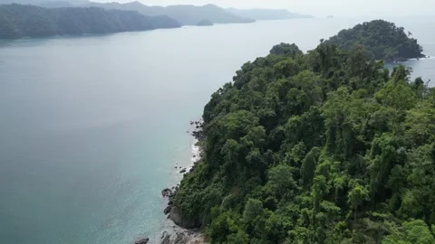 Flying over Isla Playa Blanca and Bahía de Utría near Bahía Solano in the Stock-Footage 274044591