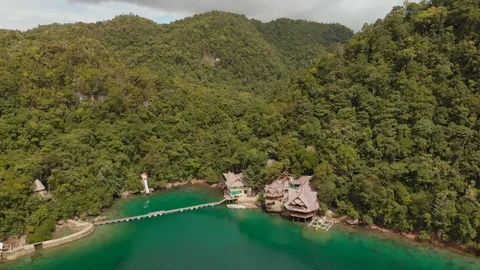 Flying over the island Stock Footage 108258115