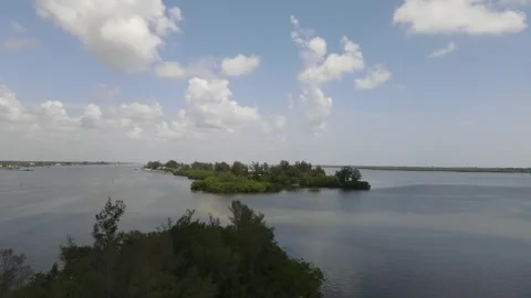 Flying over island Video stock 247078855