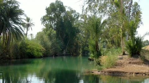 Flying over the Jordan River Stock Footage 145454946