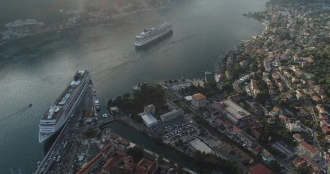 Flying over Kotor, Montenegro part 3 Stock Footage