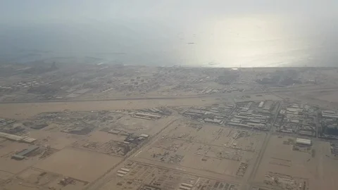 Flying Over Kuwait view from the airplane Stock Footage 107796637