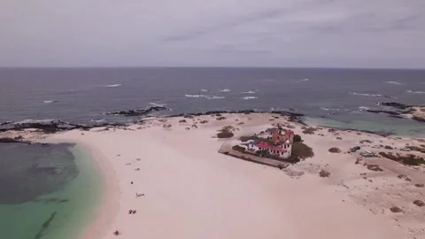 Flying Over La Concha Beach Reef Area, Fuerteventura Stock Footage 309020411